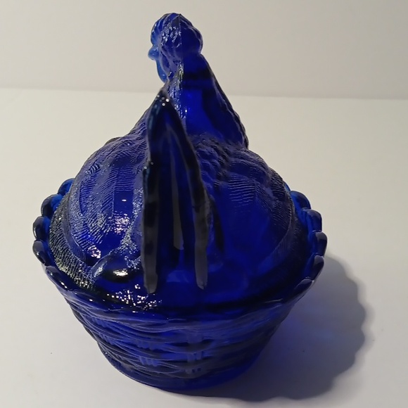 Cobalt Blue Hen on Nest Large Size 6 Inch Long LG Wright? - Picture 2 of 7